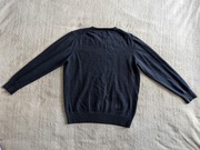 Elegancki niebieski bawełniany wełniany sweter w serek RUI M jak nowy