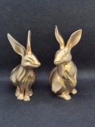 Zestaw 2 dekoracyjnych zajączków wielkanocnych w kolorze złoty chrom