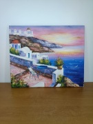  Obraz na płótnie – Santorini, zachód słońca