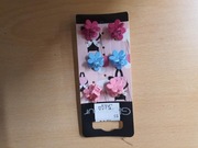 spinki żabki kwiatuszki 6sztuk pastelowe