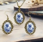 Zestaw biżuterii w kolorze starego złota Vintage Nowe