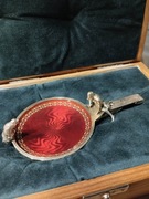 Kowsz z Puncą Fabergé, Czerwona Emalia, Moneta Car Mikołaj II, Rosja 1882