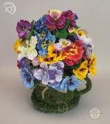 Stroik, Dekoracja do wnętrza, Bratki w filiżance