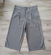 Spodnie 3/4 w kratkę z szerokimi nogawkami r. 48 Primark