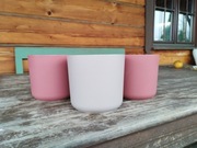 Osłonki plastikowe na doniczkę matowe 3 sztuki mocny plastik