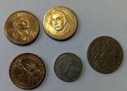Monety jeden dolar Libery Abraham lincoln George Washington