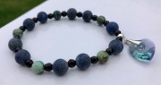 Bransoletka- Lapis Lazuli, Turkus, Swarovski
