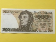 500zł. Kościuszko 1982r. seria DN - stan UNC