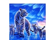 NOWOCZESNY DYWAN BIAŁY TYGRYS MORZE 140x200