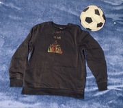 H&M 158/164 czarna bawełniana bluza typu crewneck płomienie HADES TEAM