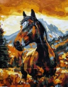 Obraz akrylowy ręcznie malowany ,,Jesień" około 40x50cm