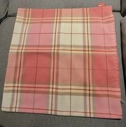 poduszka ozdobna, duża kratka różowo-zielona