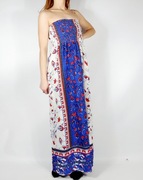Sukienka Letnia Rustykalny Wzór Maxi w Stylu Boho S Peacocs