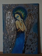 Anioł panel decoupage rękodzieło