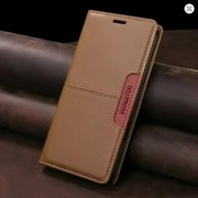 Luksusowe etui zamykane do Redmi Note 10 Pro Brązowe