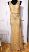 Złota suknia wieczorowa sylwestrowa S, 36