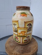 Słoik handmade Decoupage 3L na suszone grzyby