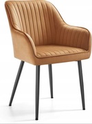 Fotel wypoczynkowy Songmics krzesło z podłokietnikami, aksamit - Karmelowy