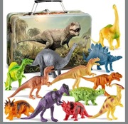 Zestaw dinozaury 12 sztuk w metalowym pudełku 