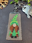 Skrzat Krasnal zielony- Brelok zawieszka do kluczy torebki