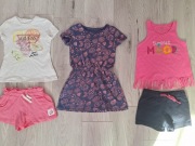 Zestaw lato 116 sukienka Cool Club t-shirty Guess ananas spodenki Lupilu