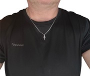 Naszyjnik pancerka 55 cm 3 mm + krzyżyk 1,8 / 1,2 cm stal szlachetna