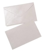 Metaliczne Mini Koperty 100 Sztuk Kopert Srebrnych 14x9cm  Wizytowe