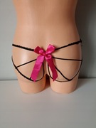 Stringi z kokardką, paseczki, otwarte