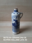 Ceramiczna butelka wazonik De Kuyper z lat 50, Holandia