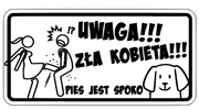 Tabliczka informacyjna uwaga pies grawer laserowy 