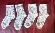 Skarpetki socks nowe new zestaw set białe white fioletowe purple violet