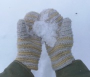 Naalbinding nalbinding rękawiczki 100% wełna reko Mammen (barwniki roślinne