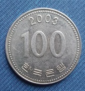 Moneta Korea Południowa 100 wonów 2003
