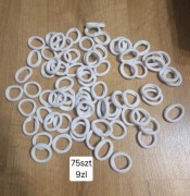 Gumki do włosów białe zestaw 75 sztuk elastyczne bez metalowych elementów