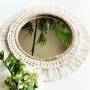 Lusterko lustro makrama boho juta 40 cm