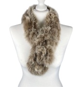 Futerkowy szalik z naturalnego futra jenota, brązowo-szary
