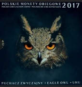Zestaw monet 2017 puchacz wilk ryś dzik 5 złotych  2008 lis rudy jeż 