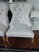 Krzesło, fotel tapicerowany  kołatka, glamour