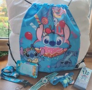 Zestaw upominkowy Stitch worek bransoletka brelok długopisy smycz