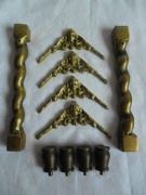 KOMPLET MOSIĘŻNYCH OZDÓB DO STAREGO ZEGARA HOLENDRA