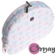 Biały organizer do Obag MOON LIGHT kotwice stery róż błękit wnętrze OMAY