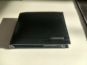 Czarny skórzany solidny portfel Loren RFID