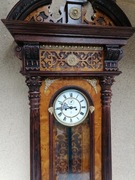 Piękny, okuty brązami zegar żyłkowy Gustaw Becker... 