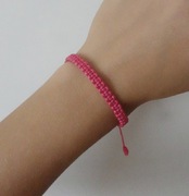 Bransoletka sznurkowa pleciona różowa bransoletka przyjaźni 