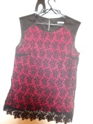 Orsay - bluzka haft czarno-czerwona. Rozm. 40