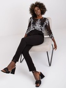 Spodnie garniturowe w kant z paskiem czarne L, eleganckie