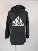 adidas Bluza damska z kapturem oversize logo black S/M, bawełna