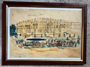 Akwarela francuska - Wersal - 1956r - H. Lauser