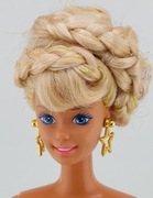 Kolczyki biżuteria dla lalki Barbie dziurki fabryczne złote gwiazdy