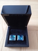 spinki do mankietów 925 srebro masa perłowa nowe czarne pudełko